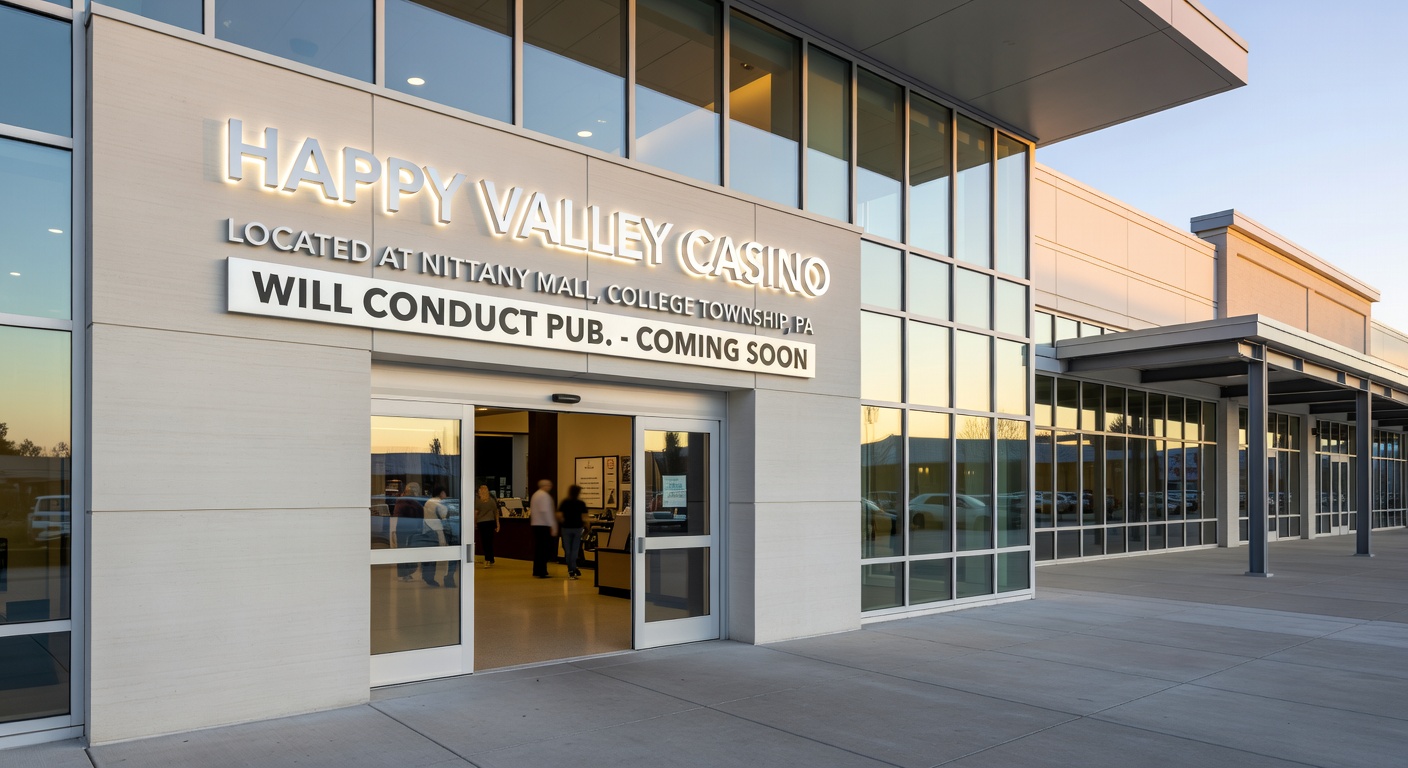 Interior preview of gaming floor at a Pennsylvania casino, illustrating the testing environment for Happy Valley