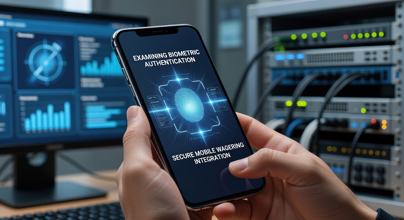 Mobile wagering app interface displaying biometric login options including fingerprint and facial recognition