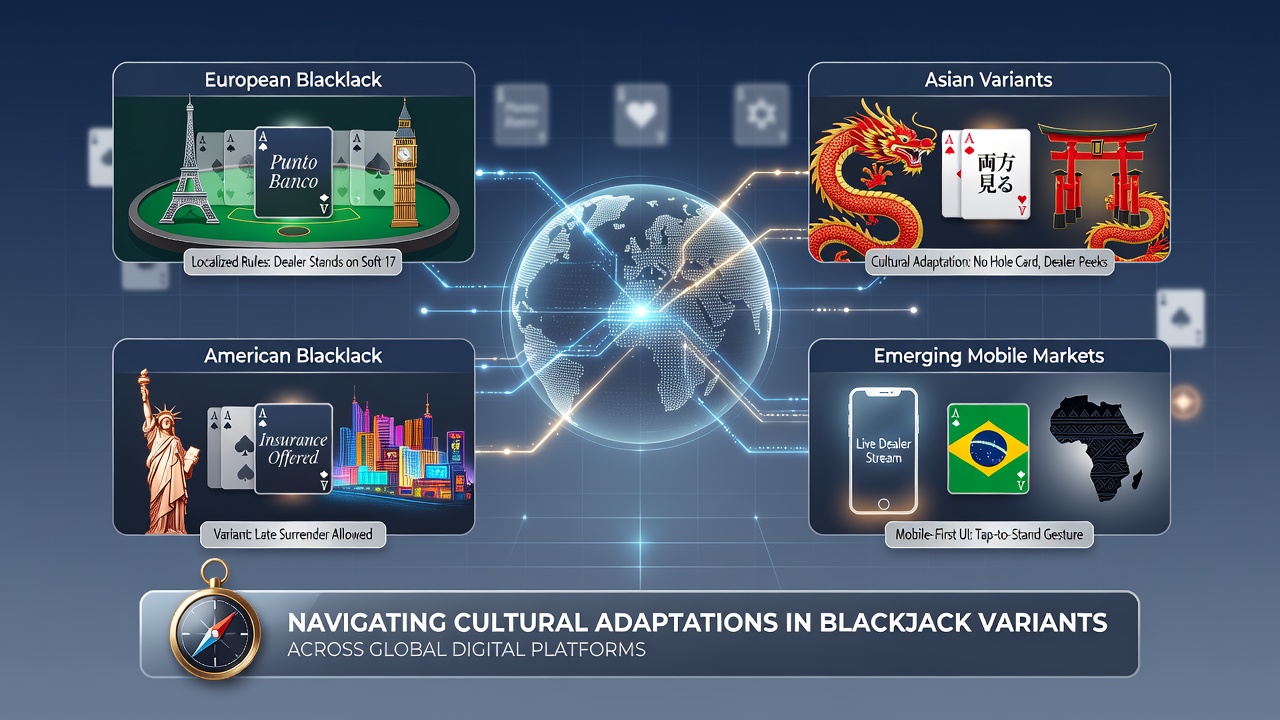 Players engaging with culturally adapted blackjack tables on mobile devices across different regions