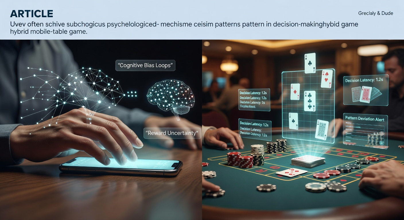Mobile device displaying hybrid table game interface with live dealer integration and decision prompts
