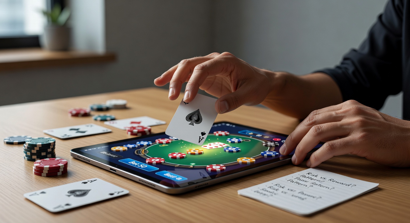 Close-up of player interacting with hybrid roulette wheel on smartphone showing real-time decision overlays